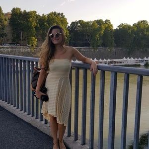 Yellow and white striped sundress